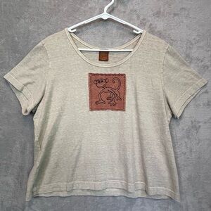Dirt Shirt 100% Cannabis Hemp Monkey Graphic T-Shirt Sz L Made in Costa Rica Art
